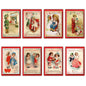 Set of 8 vintage Valentine’s Day fridge magnets featuring classic Valentine cards by Bubbadoodoo, displayed on a refrigerator door