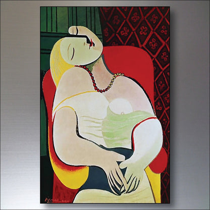 Set of 8 vintage Pablo Picasso fridge magnets featuring surrealism Spanish art by Surralalist, showcasing colorful Picasso paintings.