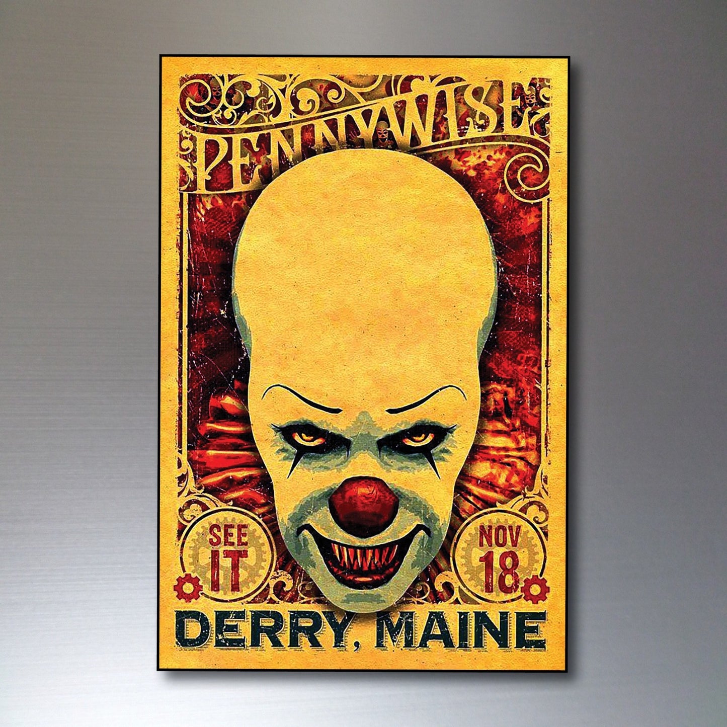 Set of 8 vintage horror film movie poster fridge magnets with classic horror artwork, unbranded collectible magnet set.