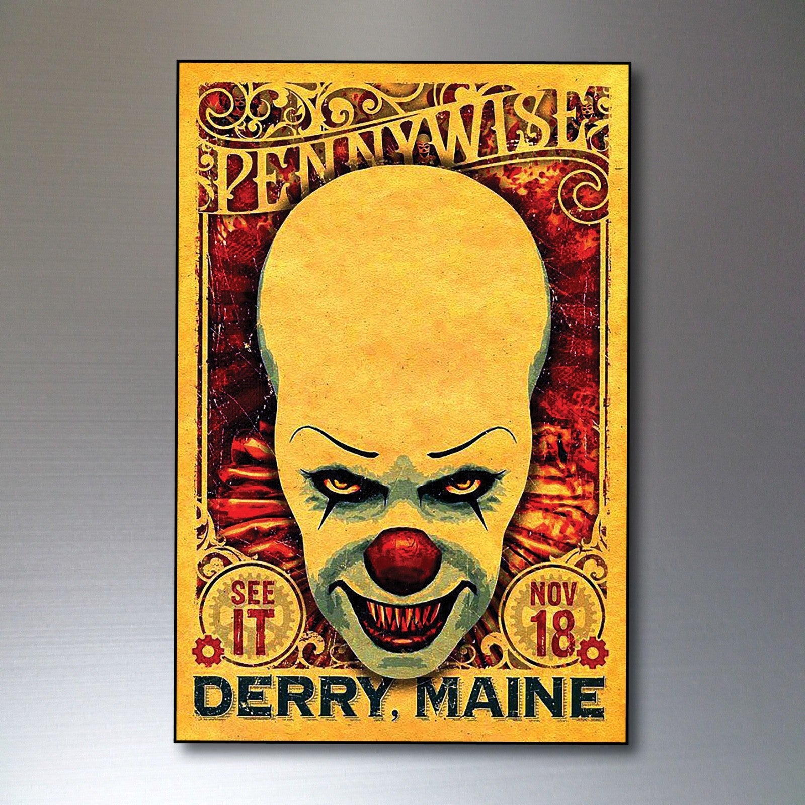 Set of 8 vintage horror film movie poster fridge magnets with classic horror artwork, unbranded collectible magnet set.