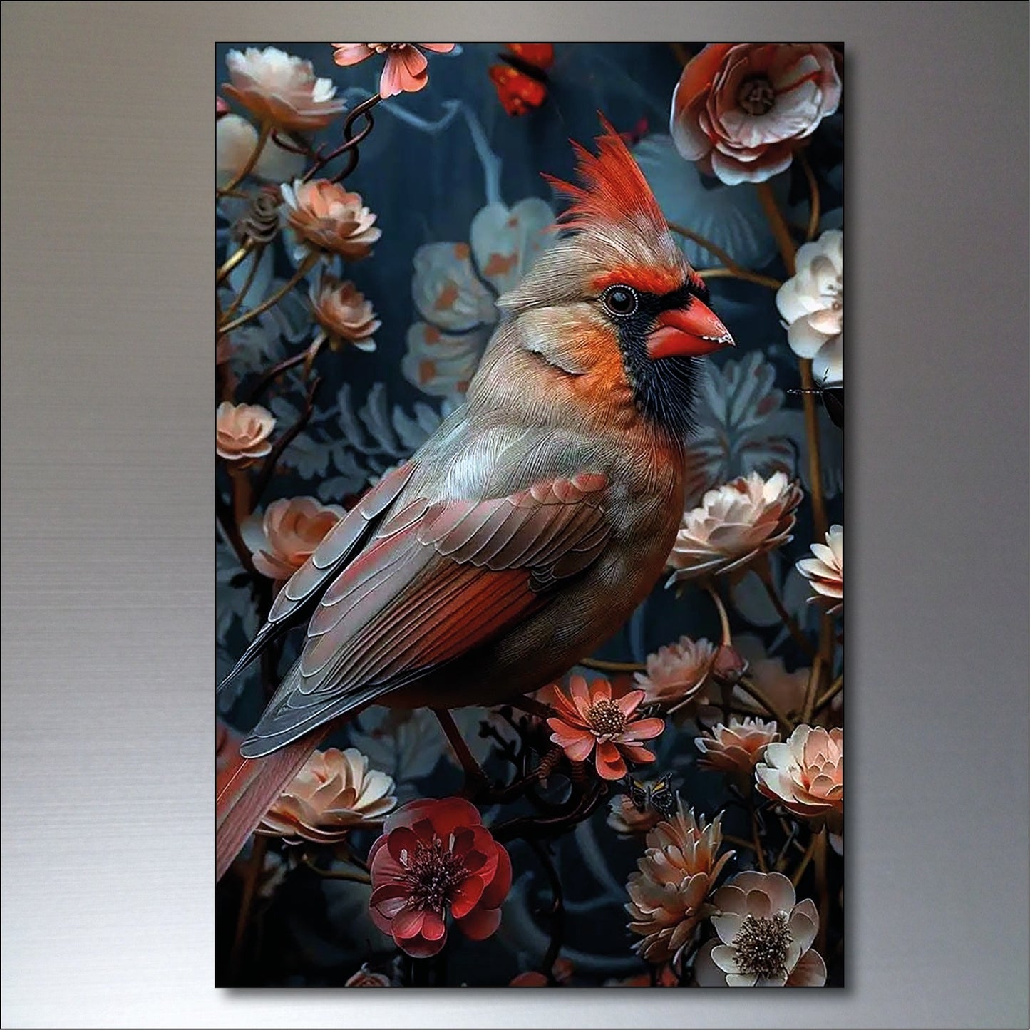 Set of six vintage Victorian-style Macaw parrot fridge magnets featuring colorful bird illustrations.