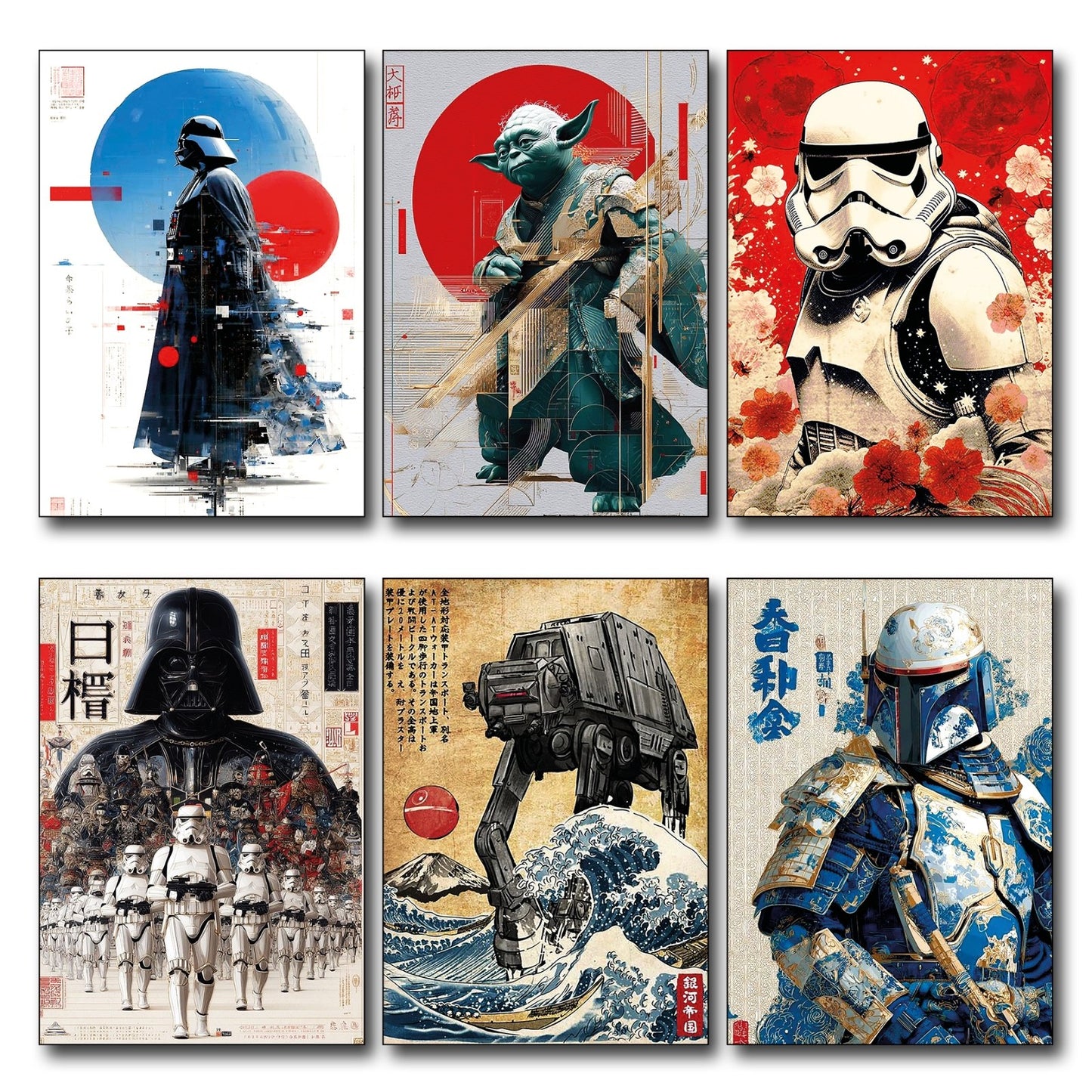 Set of six vintage retro sci-fi space wars fridge magnets featuring futuristic space battle artwork, unbranded large sci-fi magnet set.