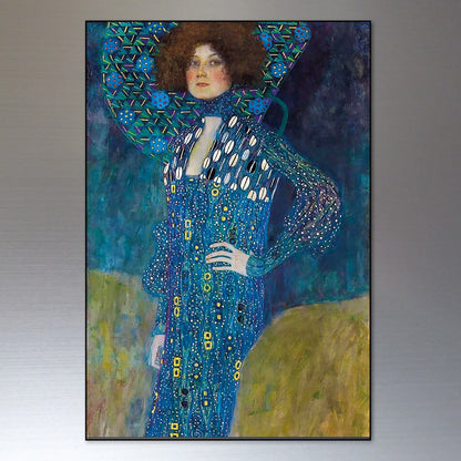 Set of 8 vintage Gustav Klimt fridge magnets featuring intricate artwork and decorative designs on glossy surfaces.