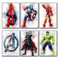 Set of six vintage superhero and villain fridge magnets featuring colorful comic character designs, by Super Hero brand.
