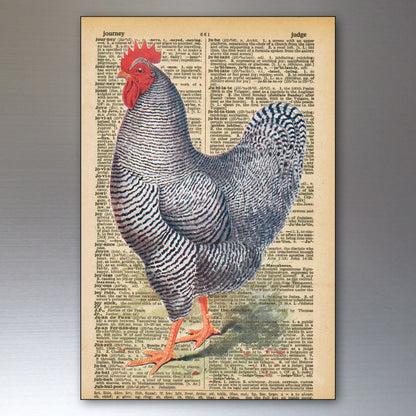 Set of 8 retro chicken keeper fridge magnets featuring thin decorative art designs, ideal for refrigerator decoration.