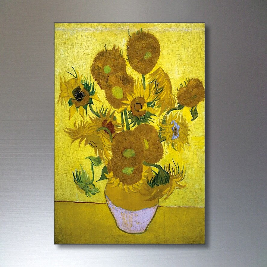 Set of 8 Vincent van Gogh painting fridge magnets featuring colorful artwork, ideal for decorating your refrigerator.