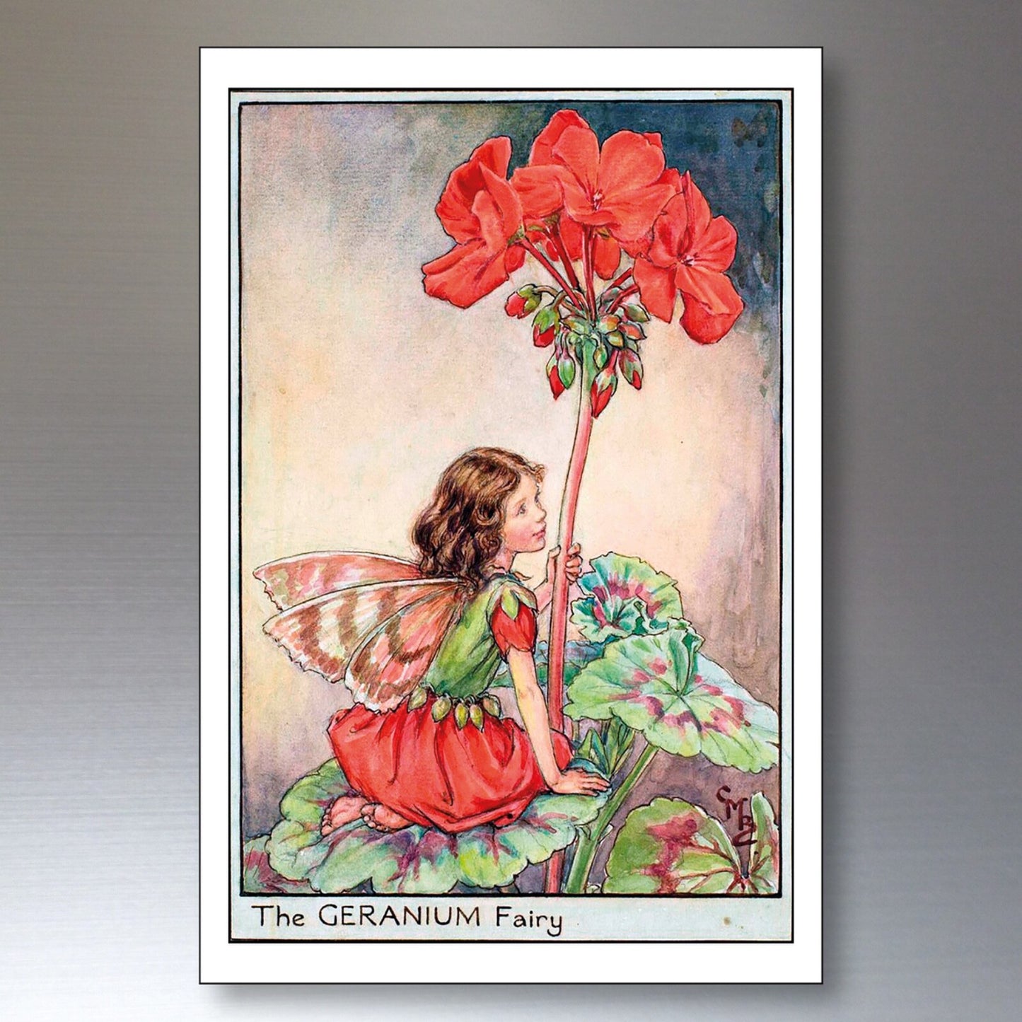 Set of 8 vintage fairy Victorian garden fairy fridge magnets with decorative Victorian-style fairy illustrations.