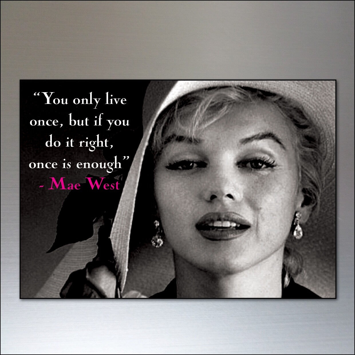 Set of 8 vintage fridge magnets featuring inspirational quotes and celebrity images, unbranded, perfect for decorating your kitchen.