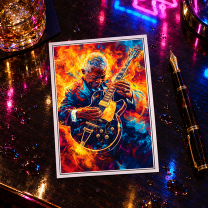 Vintage Blues Jazz and Soul Music Legends Art Postcards | Pack of 8