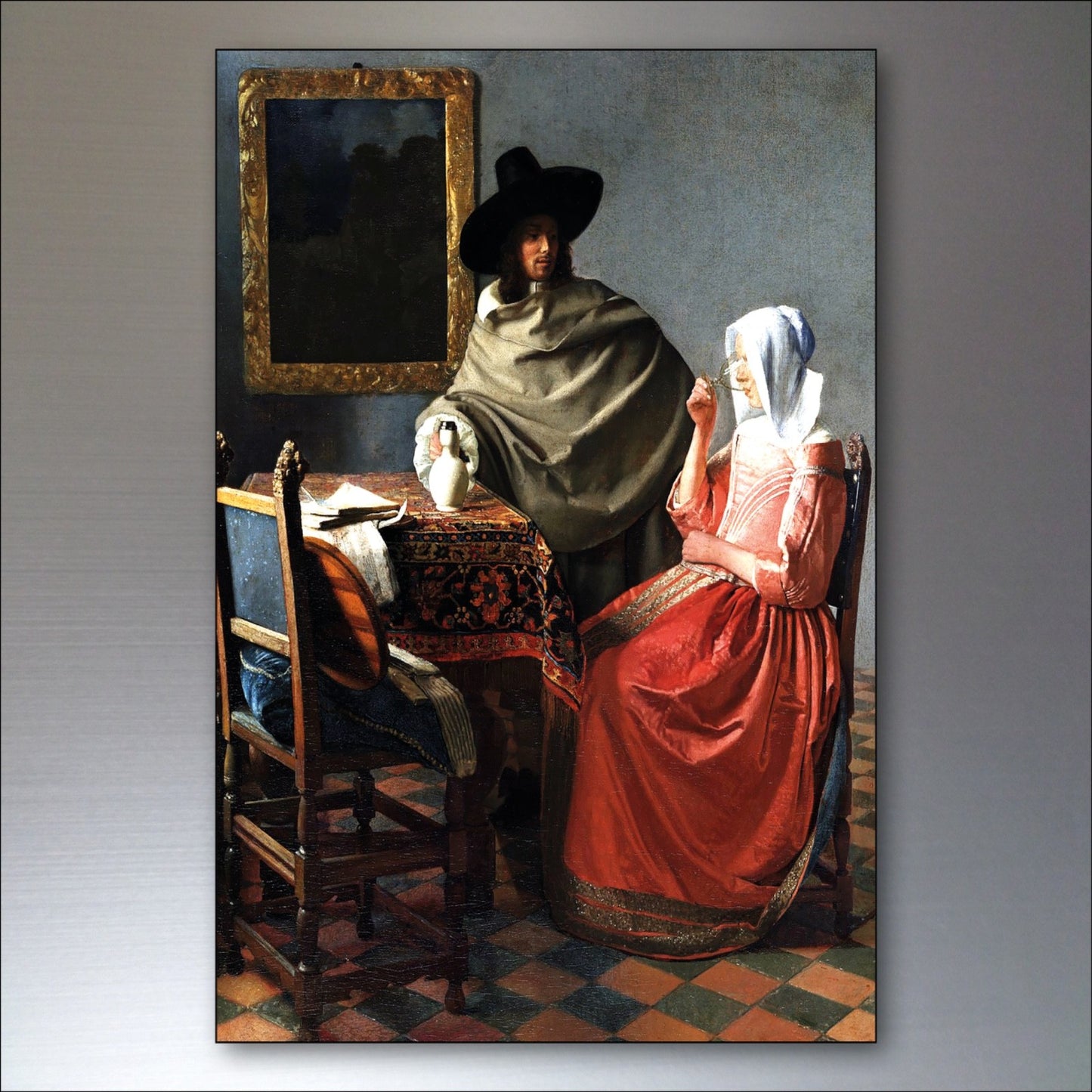 Set of 8 vintage Johannes Vermeer paintings fridge magnets featuring famous Dutch master artworks on colorful magnet surfaces.