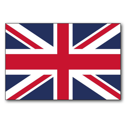 Set of 8 UK Union Jack flag fridge magnets, bank card size, British patriotic design, ideal for showcasing on refrigerators or magnetic surfaces.