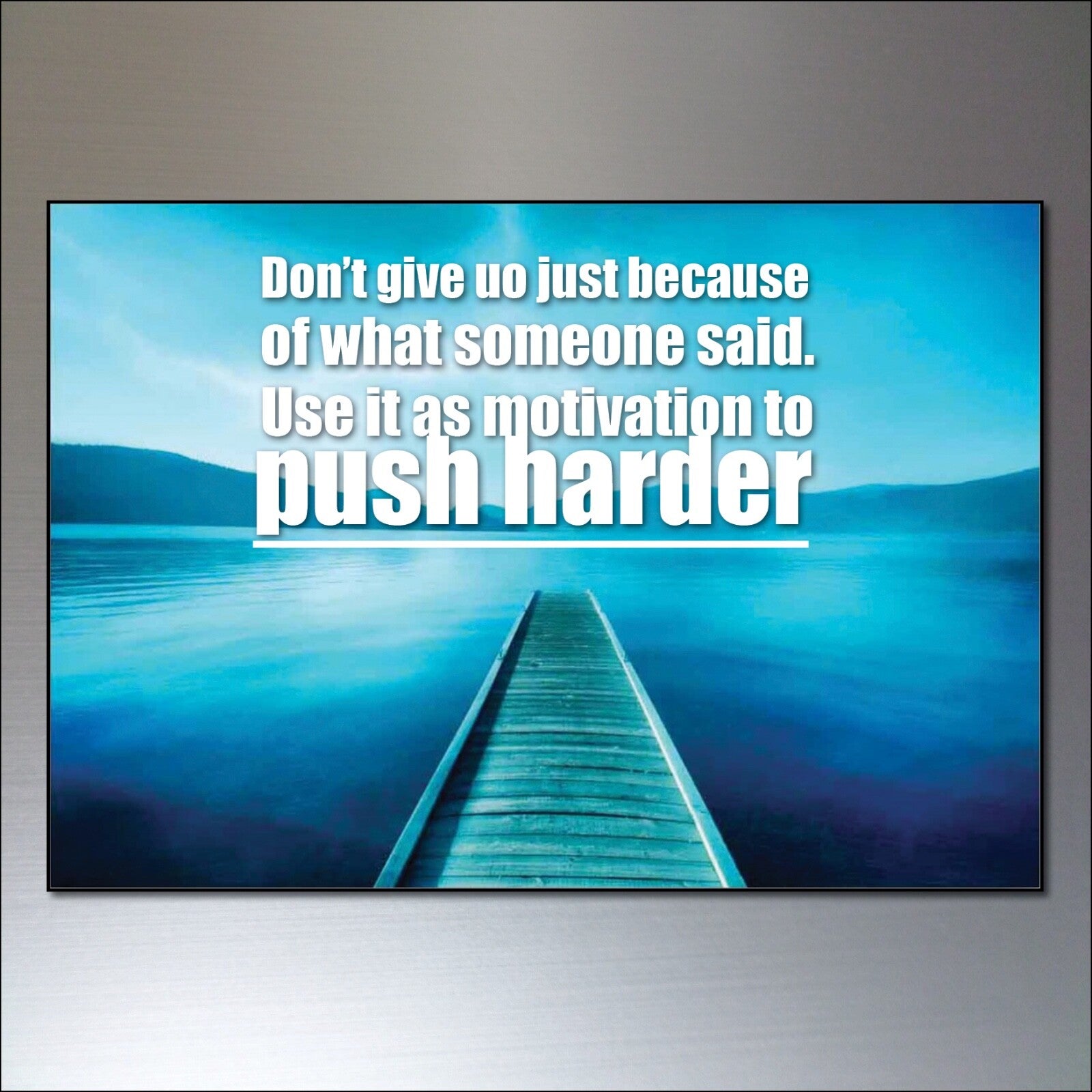 Set of 8 motivational and inspirational quote fridge magnets with colorful designs, perfect for uplifting kitchen decor.
