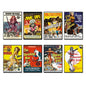 Set of 8 classic B movie film poster fridge magnets, flexible and colorful collectible magnets for refrigerator decoration.