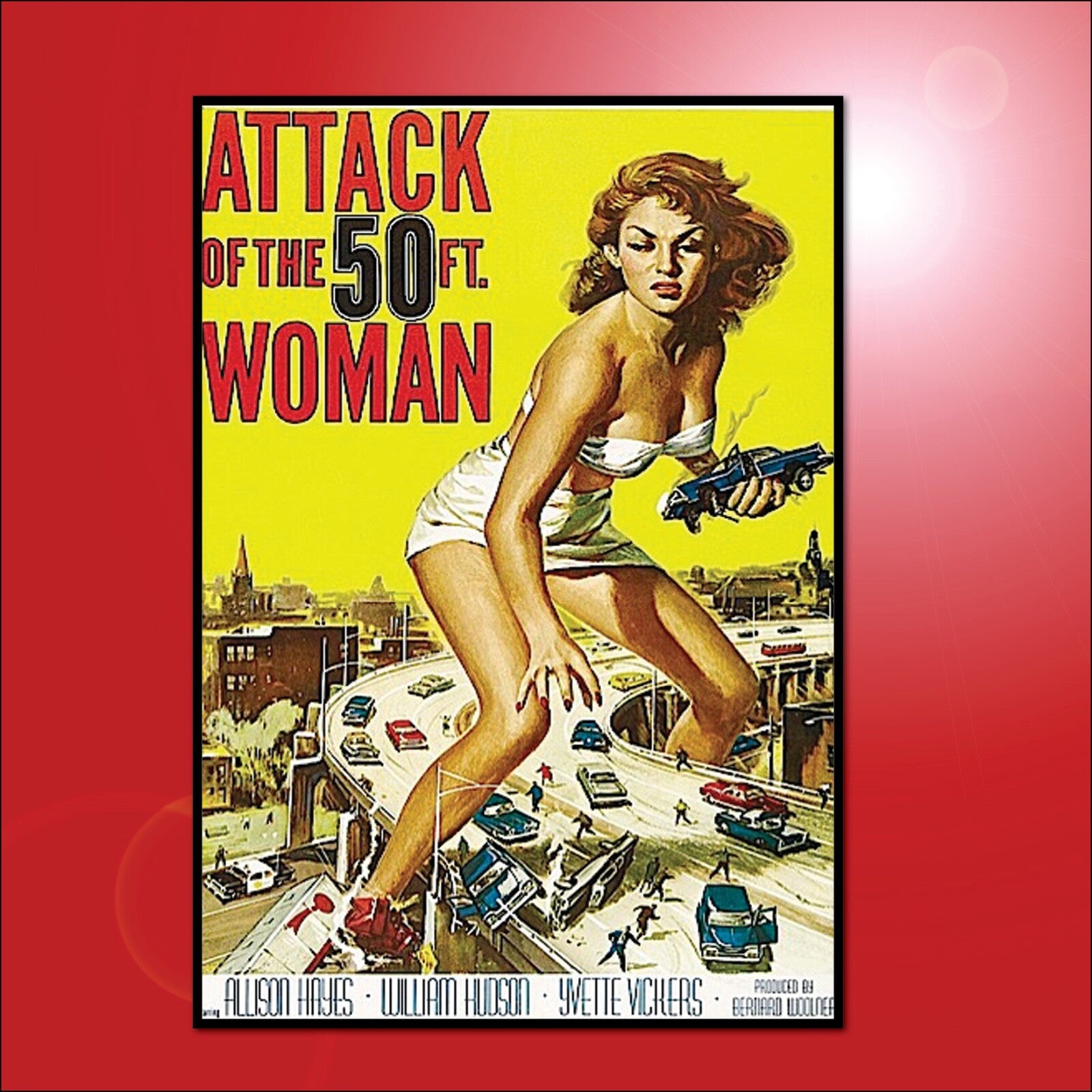 Set of 8 flexible fridge magnets featuring classic B movie film posters, perfect for decorating your refrigerator.