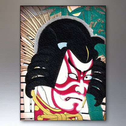 Set of 8 Japanese decorative fridge magnets featuring traditional Edo period kabuki art by Japanesse.