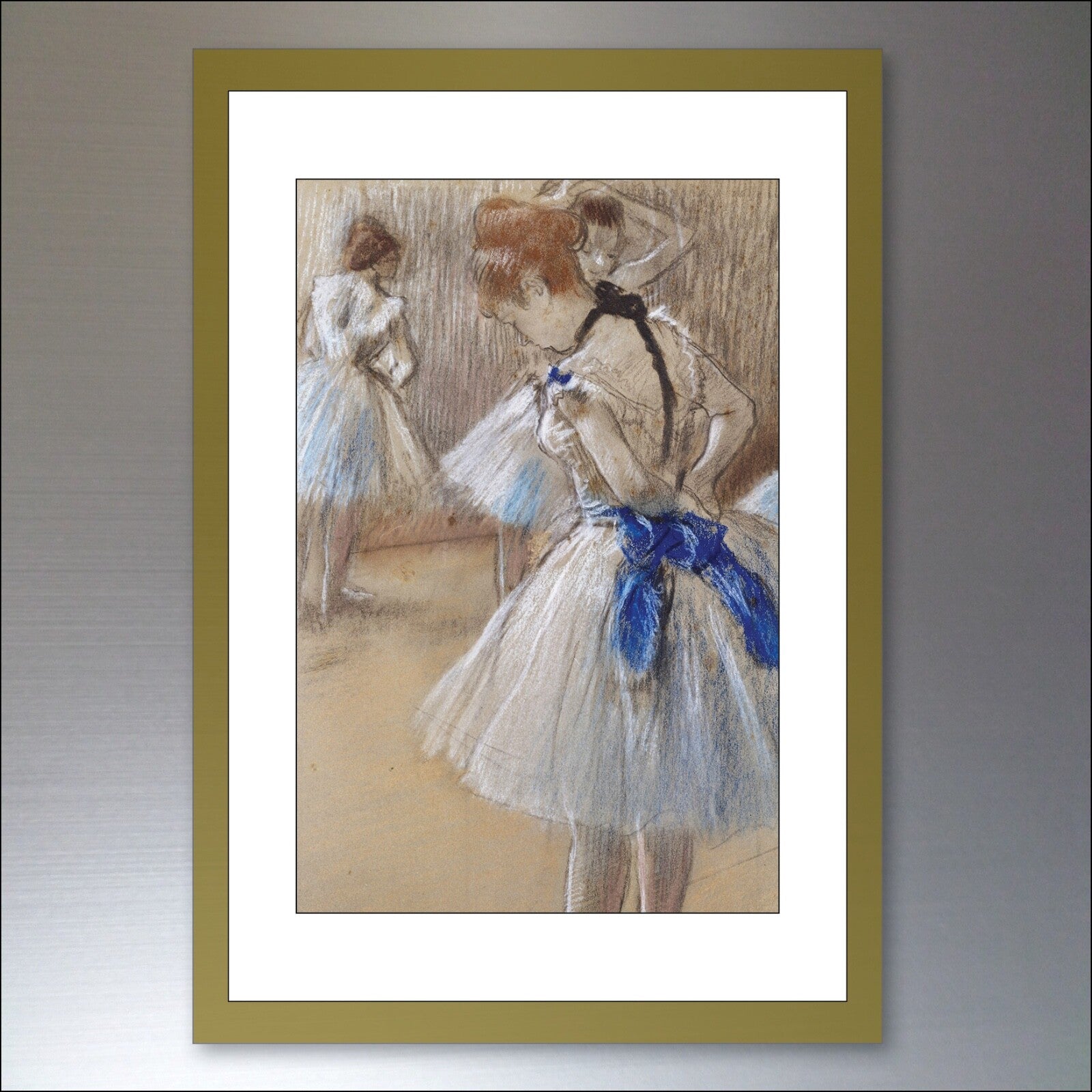 Set of 8 vintage fridge magnets featuring Edgar Degas Impressionist art paintings, showcasing colorful, detailed art images.