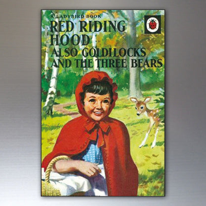 Set of 8 vintage Ladybird book cover fridge magnets featuring colorful classic book illustrations.