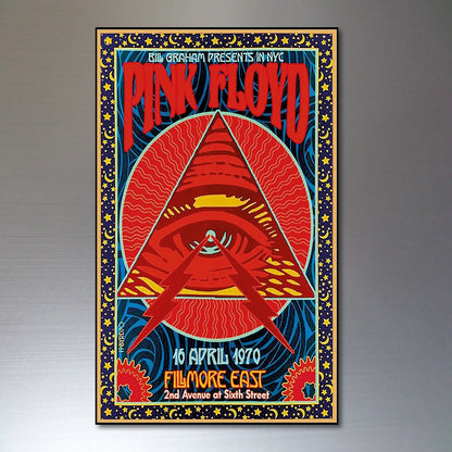 Set of 8 vintage 1960s and 70s psychedelic music posters fridge magnets, colorful retro designs, No.3, unbranded.