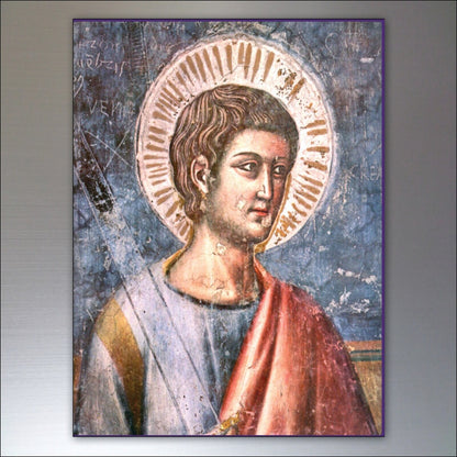 Set of 8 vintage religious art fridge magnets featuring saints and faith-themed images, perfect for decorating your kitchen.