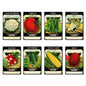 Set of 8 vintage botanical seed packet fridge magnets featuring detailed floral and plant illustrations, no brand, decorative kitchen decor