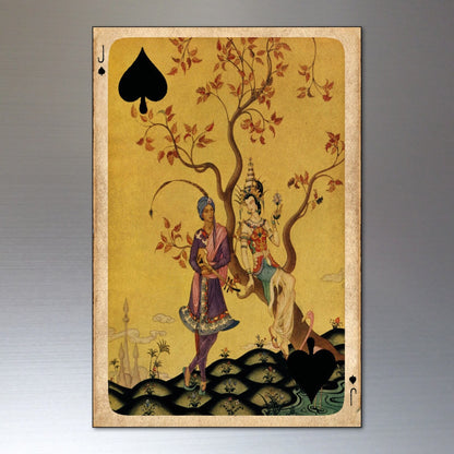 Set of 8 vintage Indian Tarot cards fridge magnets with retro design, ideal for kitchen decor and refrigerator decoration.