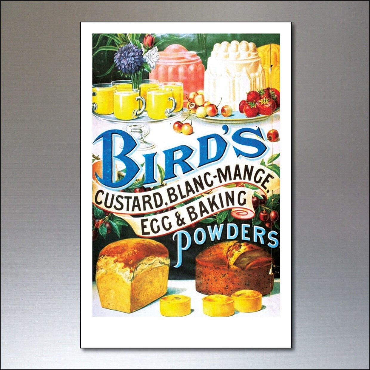 Set of 9 vintage retro fridge magnets featuring colorful advert designs, perfect for decorating your kitchen or fridge.