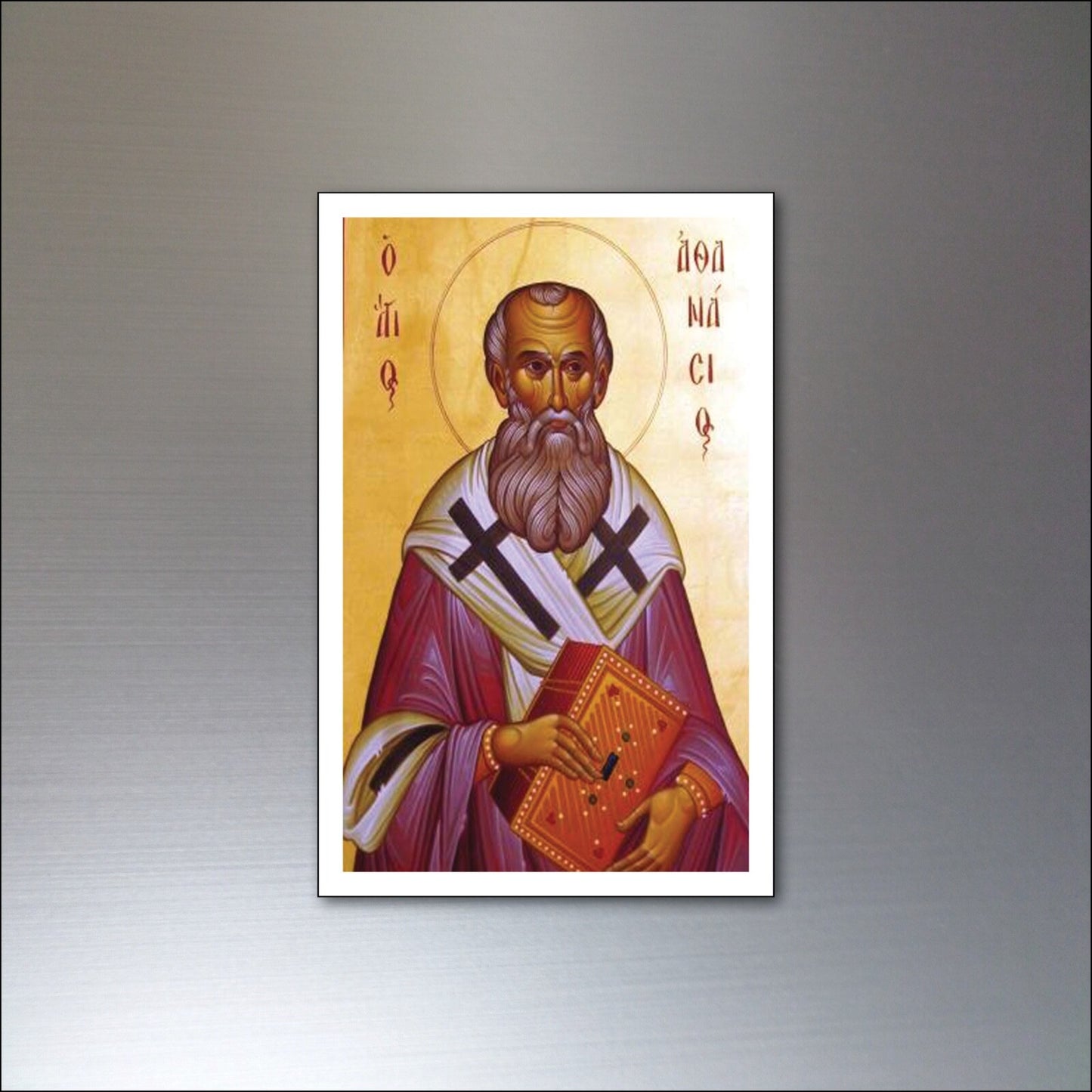 Set of 8 vintage religious fridge magnets featuring Christ, saints, and faith-themed artwork, perfect for decorating your refrigerator.