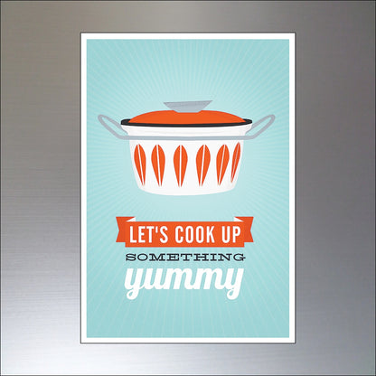 Catherineholm vintage kitchen fridge magnets featuring colorful, retro Scandinavian art in a collection of ten.
