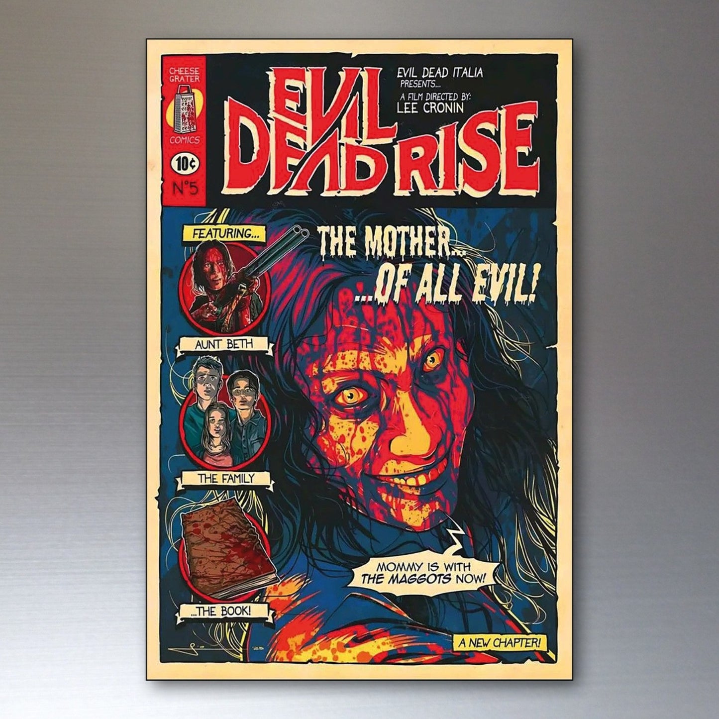 Set of 8 vintage Halloween horror comic cover fridge magnets featuring spooky and creepy comic illustrations, unbranded scare magnets.