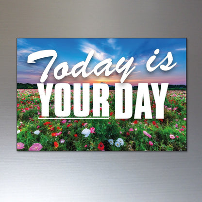 Set of 8 vintage retro fridge magnets with motivational and inspirational quotes, featuring colorful and classic design elements.