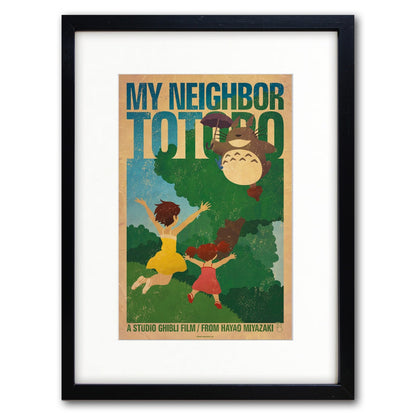 Four high-gloss Studio Ghibli film poster prints by Bubbadoodoo, featuring colorful artwork on A3-sized paper.