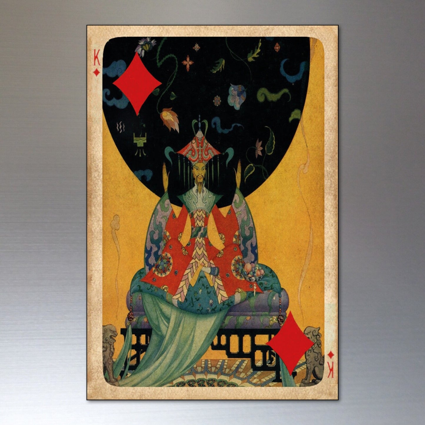 Set of 8 vintage Indian Tarot cards fridge magnets featuring retro tarot card designs on a magnetic surface.