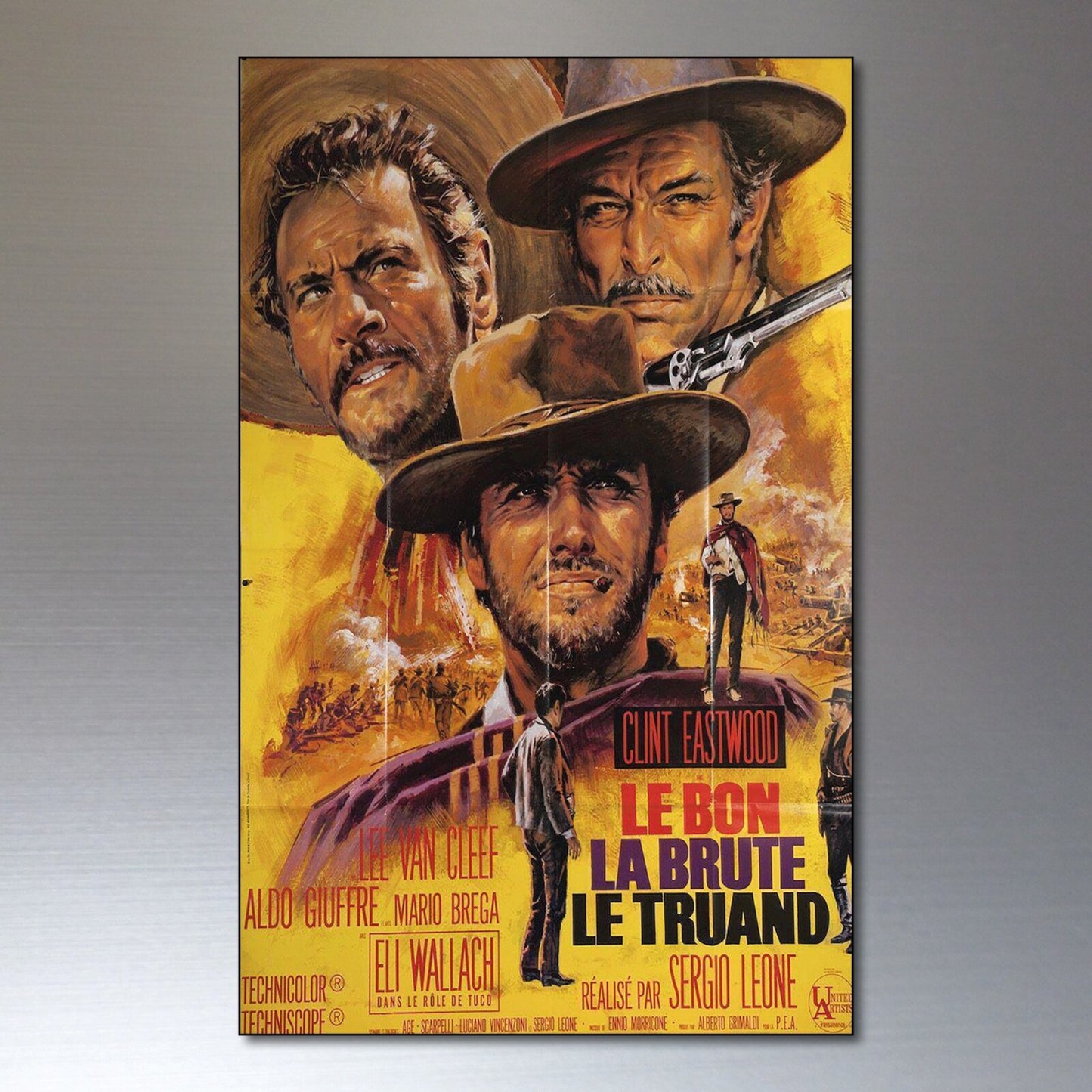 Set of 8 vintage Western film poster fridge magnets featuring classic spaghetti western designs by Western brand.