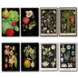 Set of 8 vintage Victorian botanical illustration fridge magnets by Scientific, featuring detailed plant designs on magnetic backing.