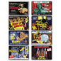 Set of 8 vintage Hammer Horror movie poster fridge magnets featuring classic horror film artwork and designs.