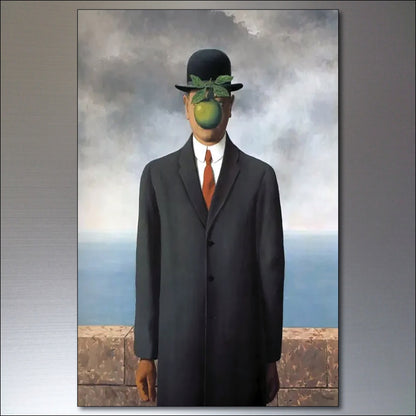 Set of 8 vintage fridge magnets featuring René Magritte surrealism paintings, collectible art magnets by Surralalist.