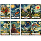 Set of 8 Van Gogh style Tarot card fridge magnets featuring colorful, artistic designs on a magnetic surface.