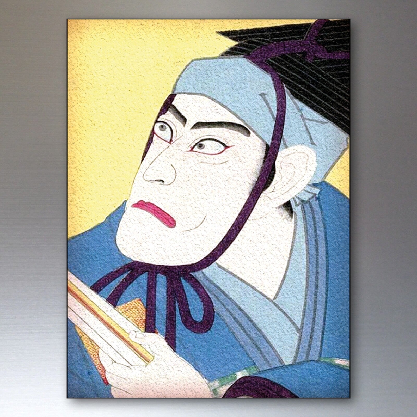Set of 8 Japanese decorative fridge magnets featuring traditional Edo period kabuki art by Japanese brand.