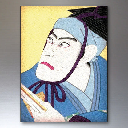 Set of 8 Japanese decorative fridge magnets featuring traditional Edo period kabuki art by Japanese brand.