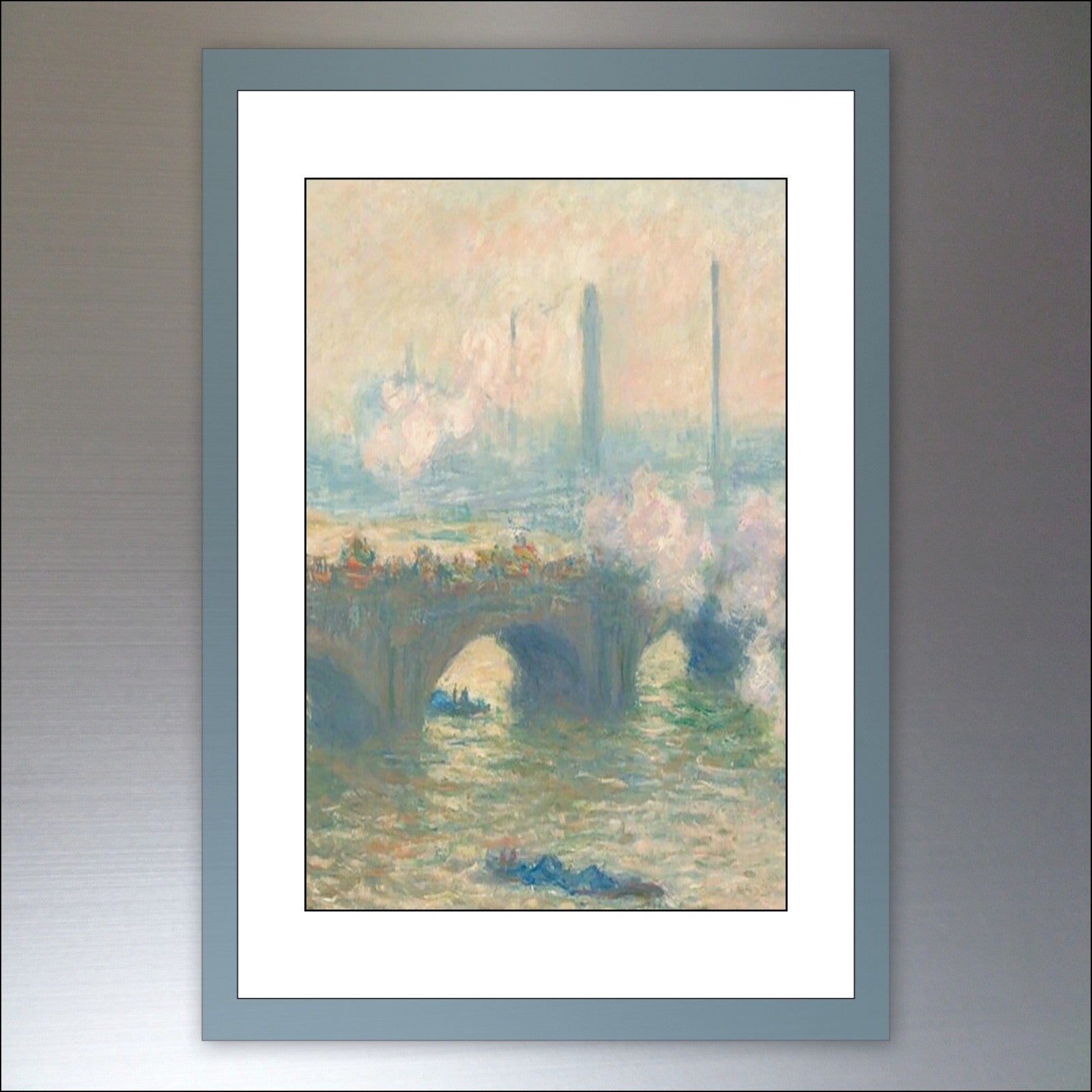 Set of 8 vintage Claude Monet art fridge magnets featuring classic impressionist paintings for decorative kitchen decor.