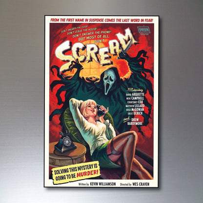 Set of 8 vintage horror film movie poster fridge magnets, featuring classic horror imagery and designs, unbranded collectible magnets.