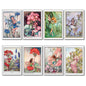 Vintage fairy Victorian illustration fridge magnets set of 8, featuring garden fairies with intricate decorative designs.