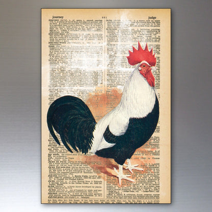 Set of 8 retro chicken-themed fridge magnets featuring decorative, thin art designs by Chicken brand.
