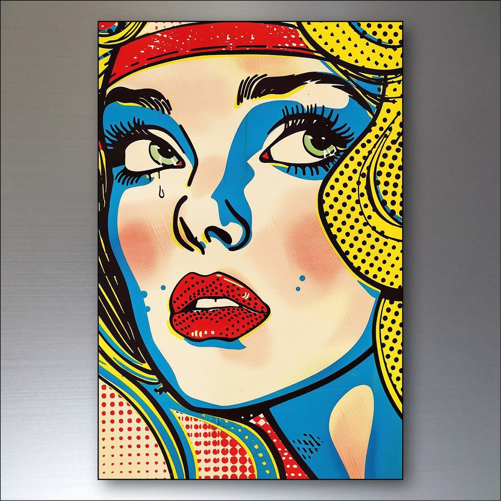 Set of 8 vintage retro pop art fridge magnets featuring colorful, bold designs on a white background.