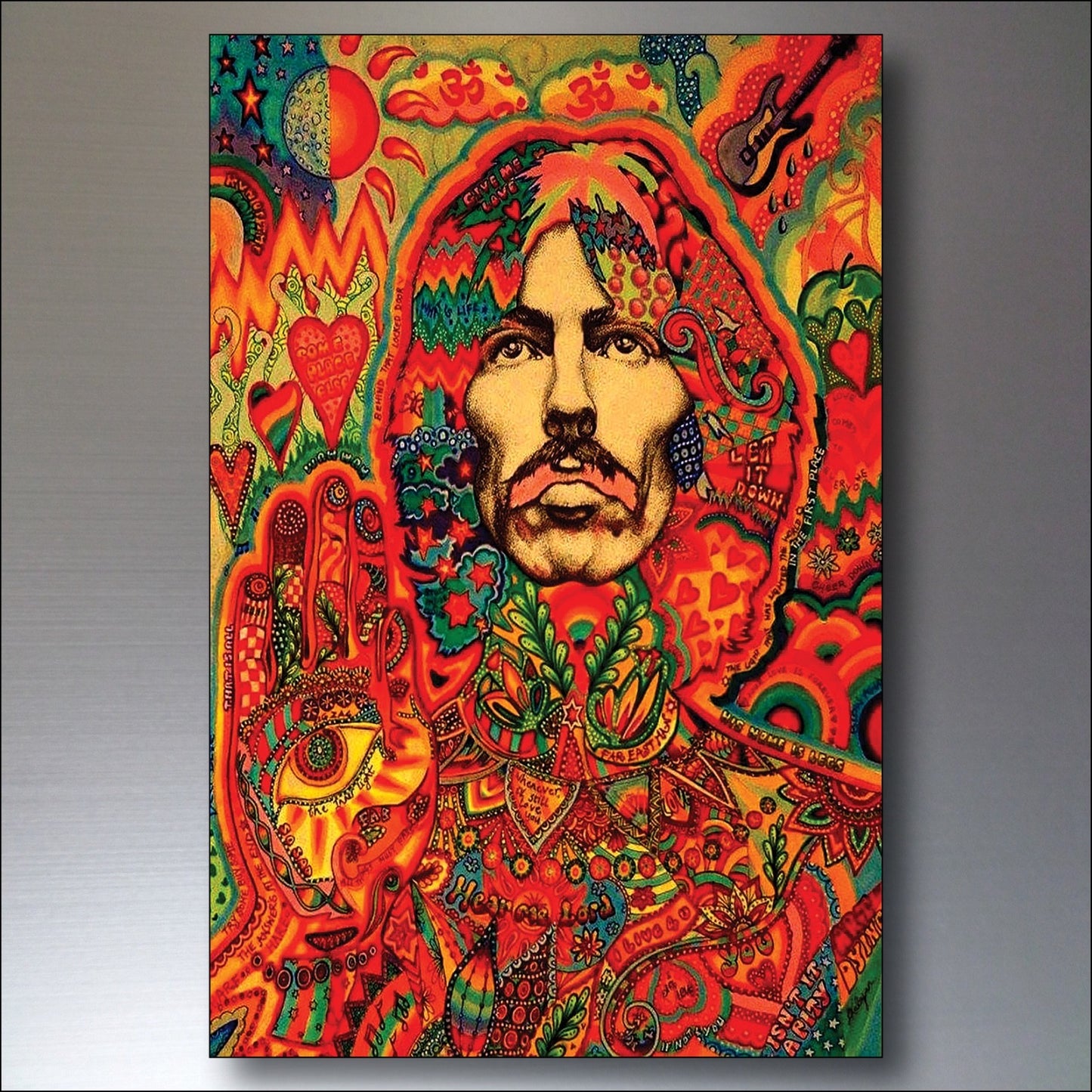 Set of 8 vintage 1960s and 70s psychedelic music posters fridge magnets, featuring colorful retro designs by Bubbadoodoo.