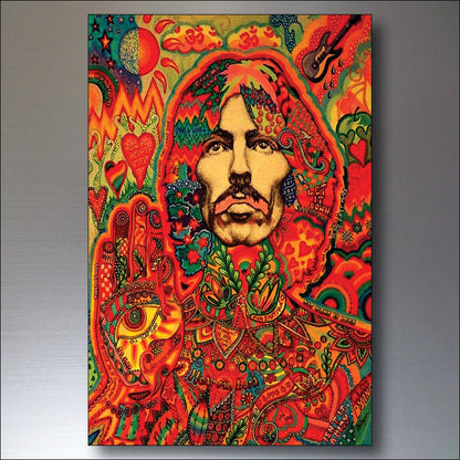 Set of 8 vintage 1960s and 70s psychedelic music posters fridge magnets, featuring colorful retro designs by Bubbadoodoo.