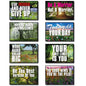 Set of 8 vintage retro fridge magnets featuring motivational and inspirational quotes, with colorful and decorative designs.