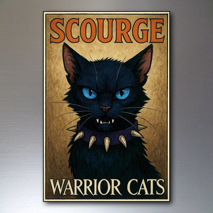 Set of 8 vintage cat retro fridge magnets with stylized cat art prints, featuring fun and colorful feline illustrations.