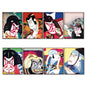 Japanese decorative art fridge magnets set of 8 featuring traditional Edo period kabuki characters, by Japanesse.