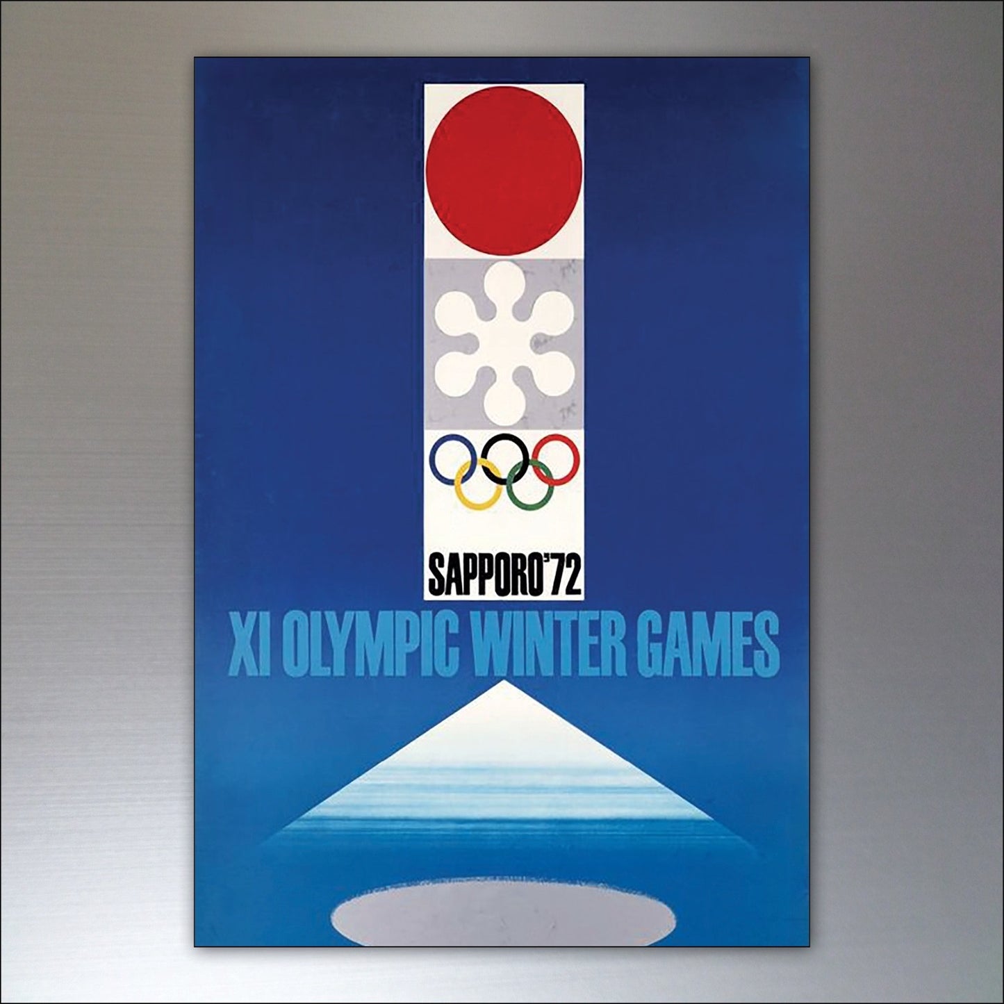 Set of 8 vintage Winter Olympics fridge magnets featuring Olympic posters, perfect for decorating your refrigerator.